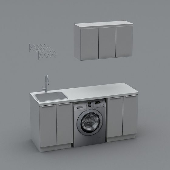 Minimalist Laundry Room 3D model