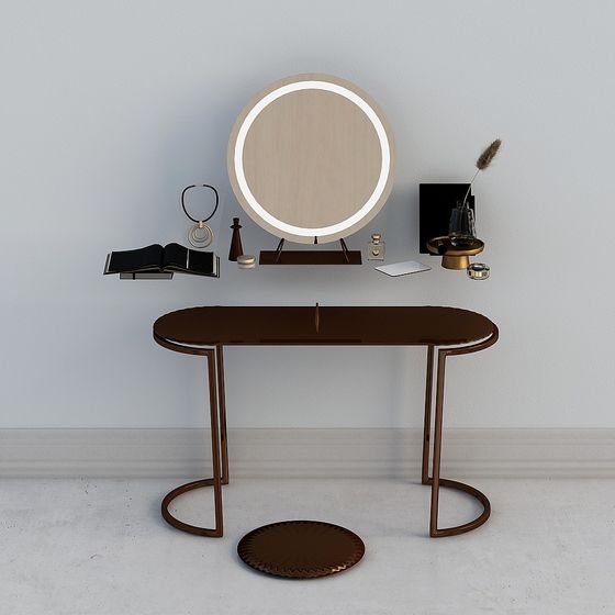 Elegant Vintage-Inspired Dressing Table 3D model