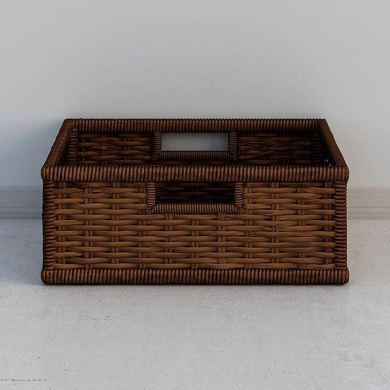 Unique Low-Poly Woven Basket 3D model