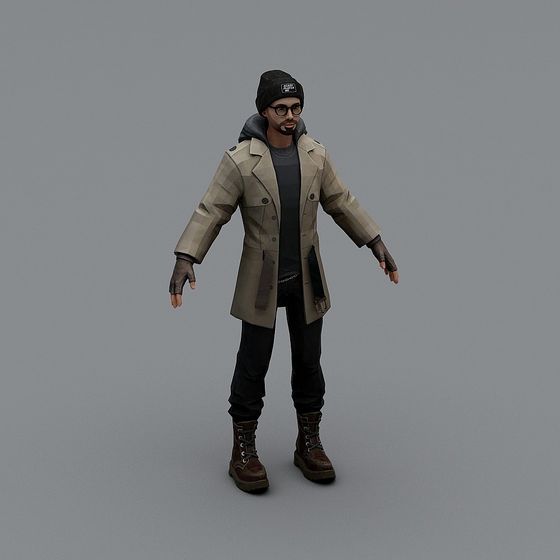 Stylish Low-Poly 3D Character Model