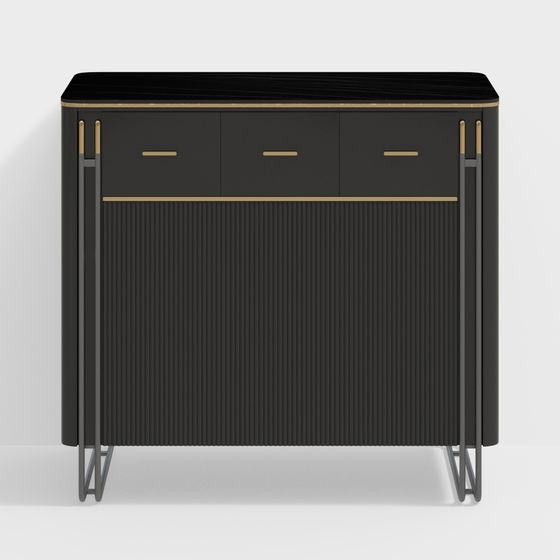 Stylish Corner Cabinet Low-Poly 3D Model for Modern Interiors