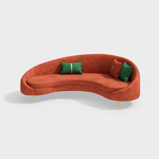 Trendy Retro-Inspired Sofa 3D model for Modern Spaces