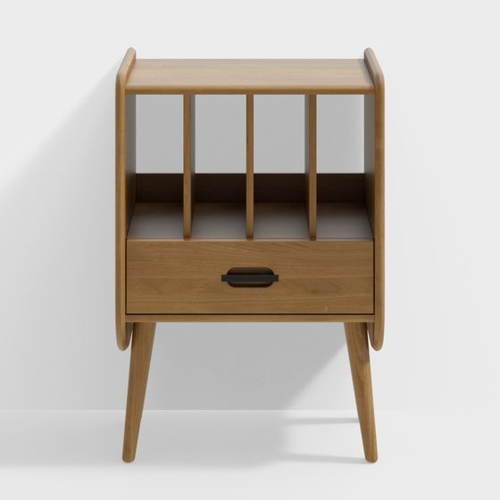 Elegant Low-Polygon Nightstand 3D model