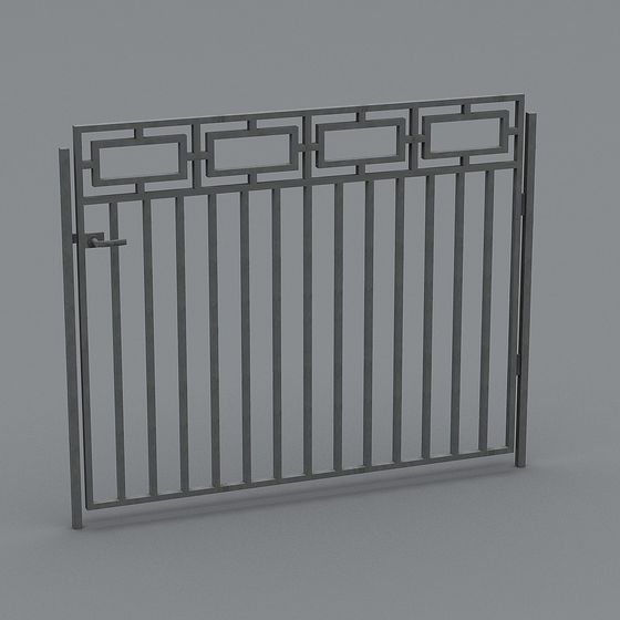 Unique Metal Fence 3D Model with Artistic Flair
