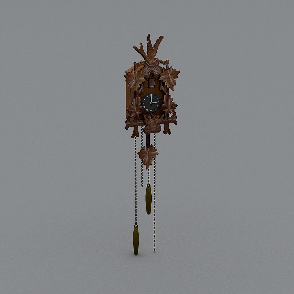 Vintage Low-Polygon Clock 3D model