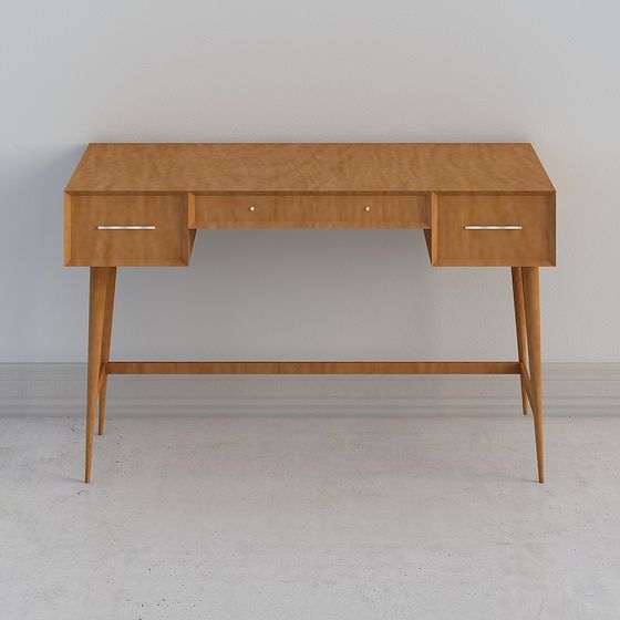 Mid-Century Modern Desk 3D model for Creative Spaces