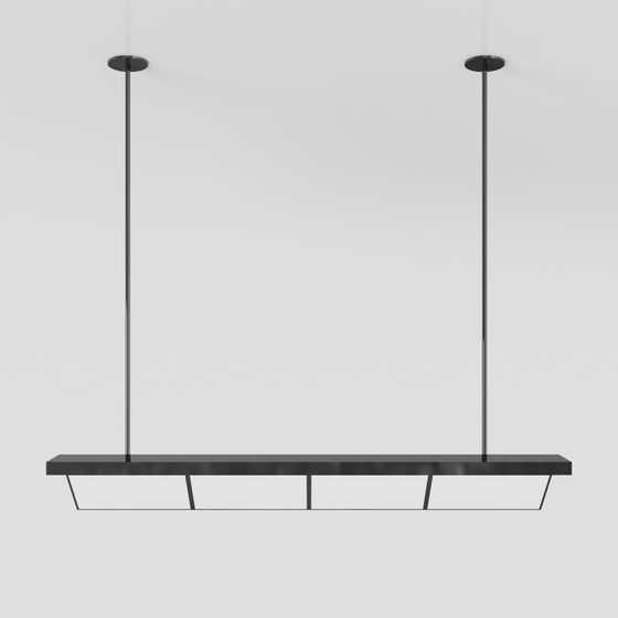 Sleek Minimalist Suspension Light Fixture 3D model