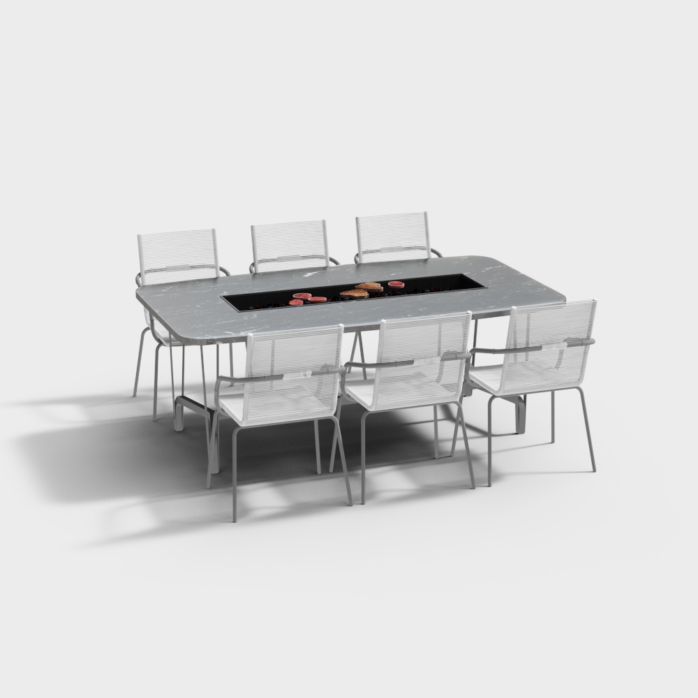 Modern dining table and chair combination