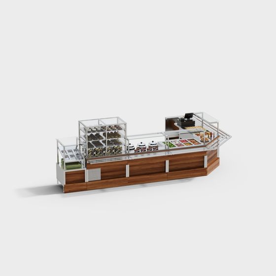 Low-Poly Dessert Display Table 3D model