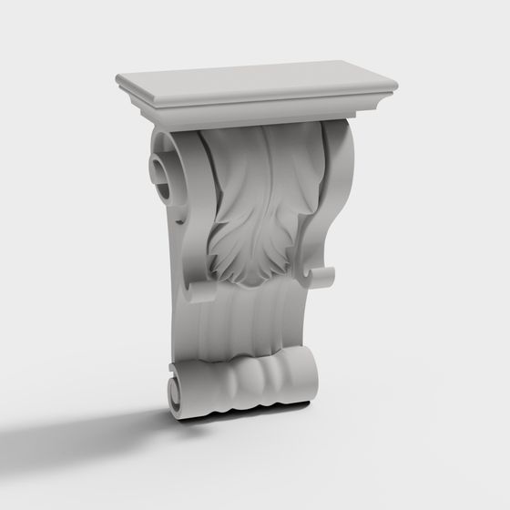 Classical Column Capital Decorative Panel 3D model
