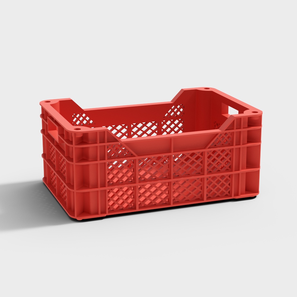 현대 빨간 수납 바구니