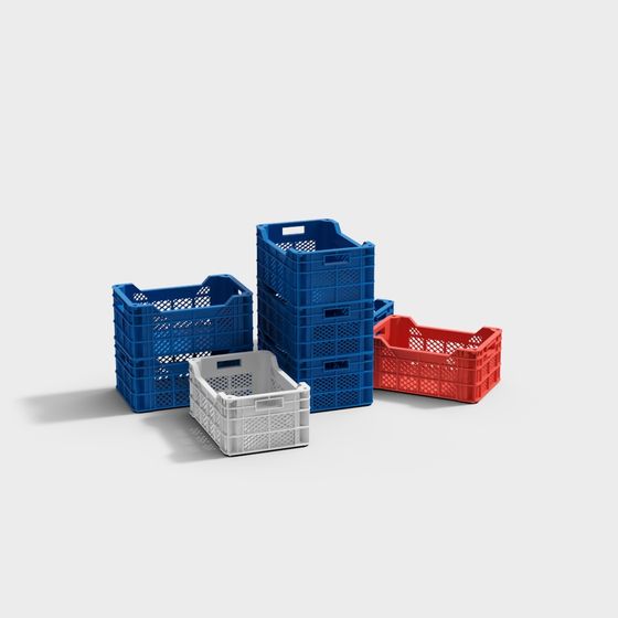 Colorful Storage Baskets 3D model