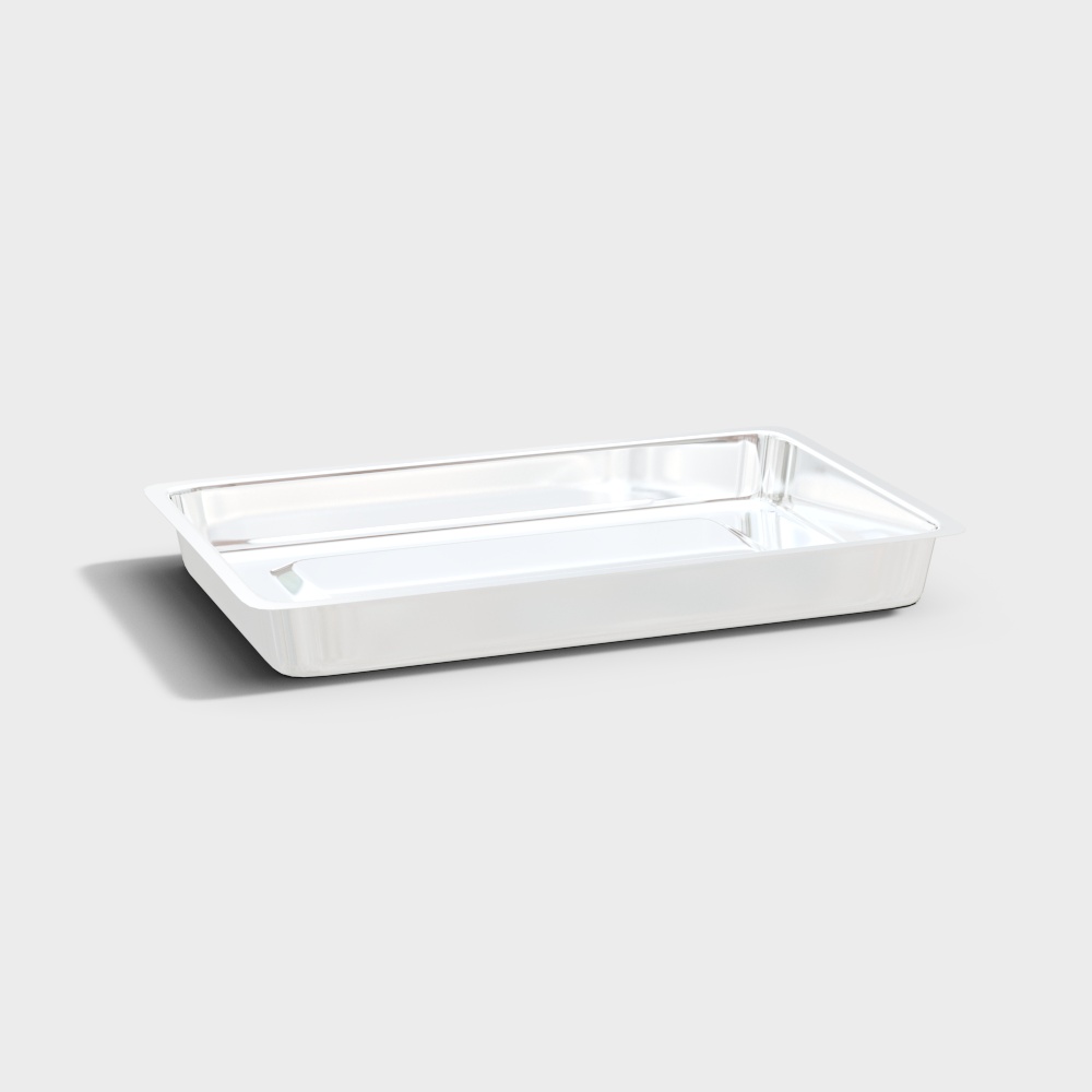 Elegant Low-Poly Aluminum Tray 3D model