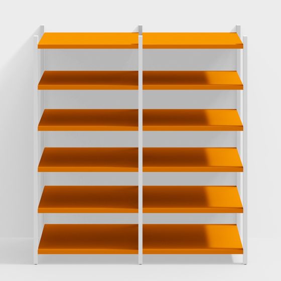 Wider Range of Shelving 3D Model in Earth Color