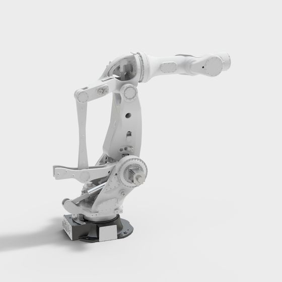 Low-Poly Industrial Robotic Arm 3D model