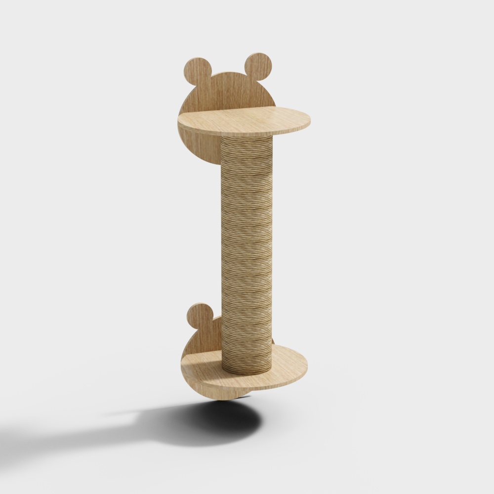 Stylish Cat Scratch Post 3D model for Modern Interiors