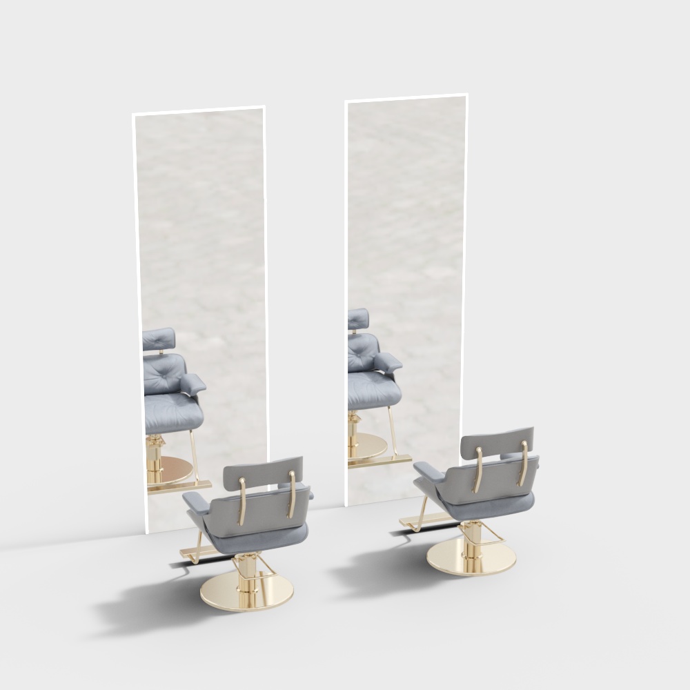 Barbershop makeup mirror makeup chair combination