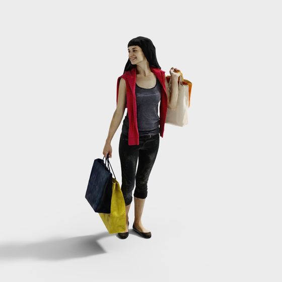 Chic Shopper 3D Model for Urban Lifestyle
