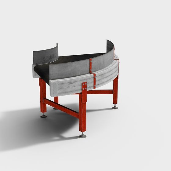 Intelligent Warehouse Conveyor 3D Model in Black and Gray