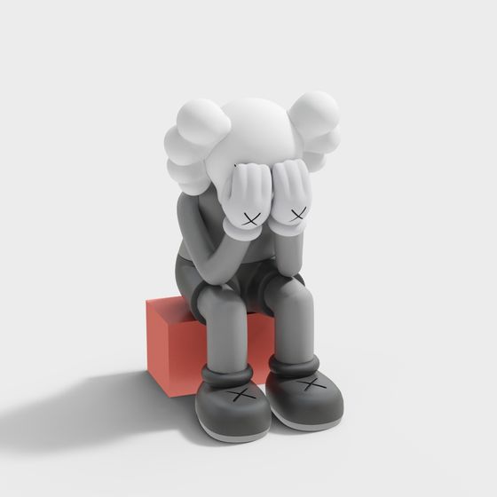 Sad KAWS Low Poly 3D model