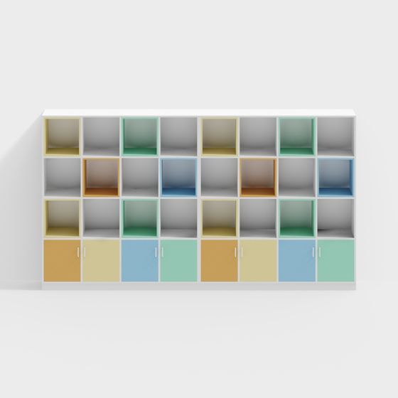 Colorful Modular Storage Cabinet 3D model