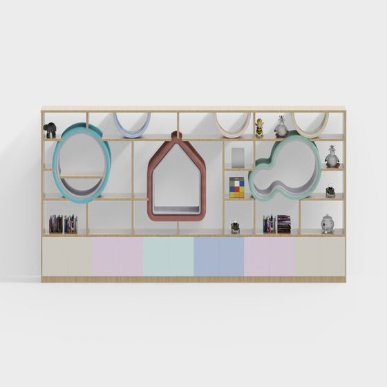 Unique Low-Poly Bookshelf 3D model for Modern Interiors