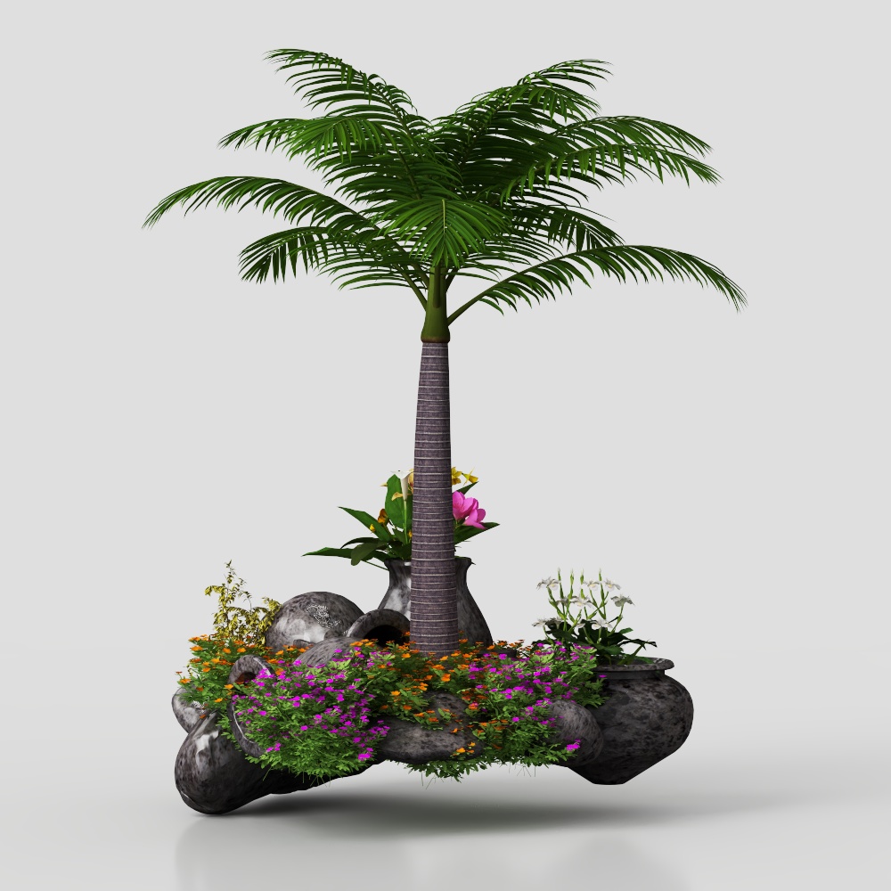 Modern palm shrub