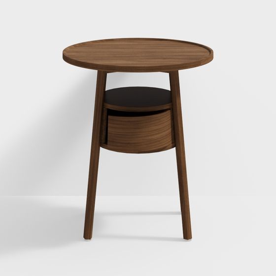 Stylish Low-Poly Round Table 3D model