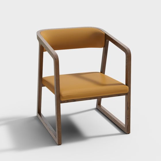Elegant 3D Chair Model Blending Modern and Vintage Styles