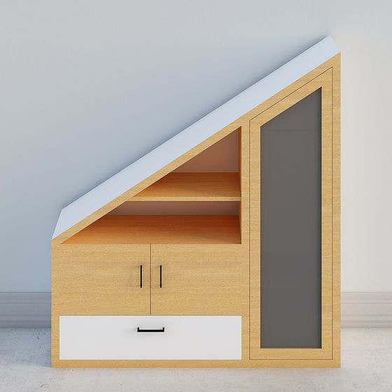 Stylish Loft Storage Cabinet 3D model