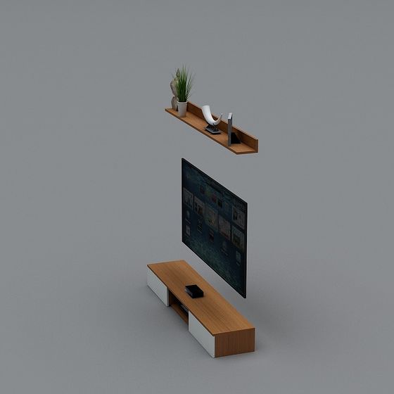 Modern Floating TV Stand 3D model