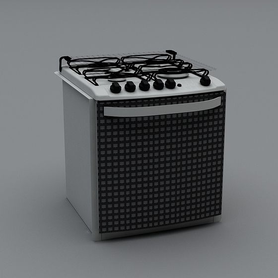 Stylish Low-Poly Gas Stove 3D model
