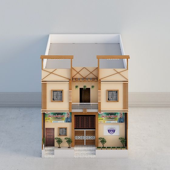 Unique Low-Poly Building 3D model