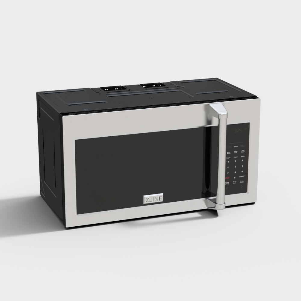 ZLINE Microwave 3D Model – Silver Metallic Kitchen Appliance