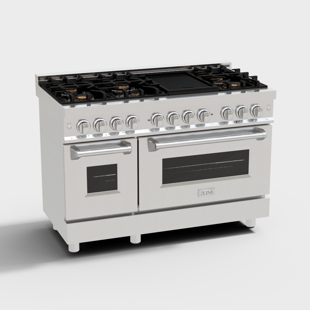Minimalist ZLINE Kitchen Stove 3D Model – Low-Poly Kitchen Appliance