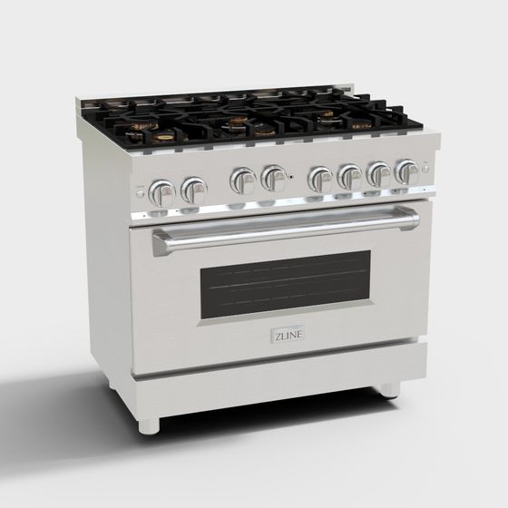 Sleek ZLINE Gas Stove 3D Model for Contemporary Spaces
