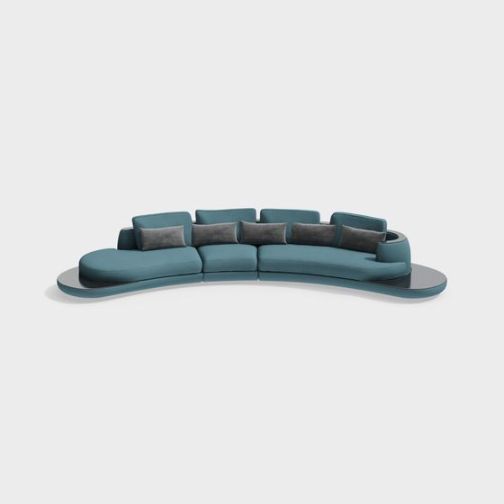 Elegant Curved Sofa 3D model for Modern Interiors
