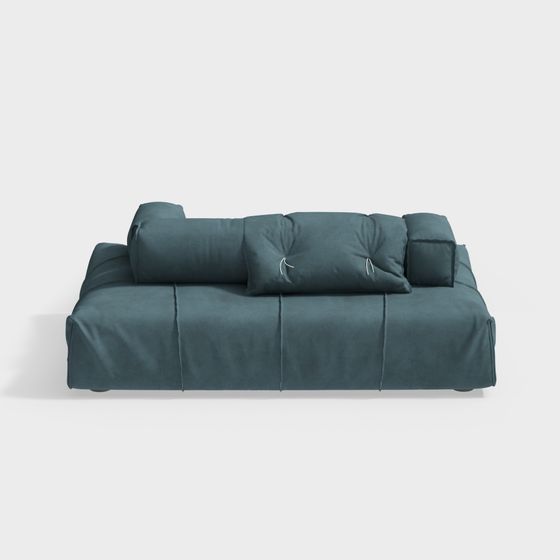 Minimalist Blue-Green Sofa 3D model