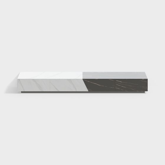 Stylish Minimalist Marble TV Stand 3D model