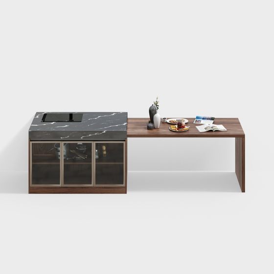 Minimalist Kitchen Island 3D model