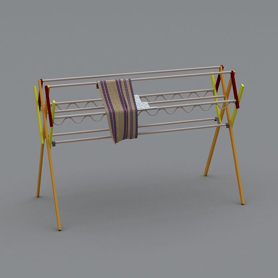 Creative Polished Low-Polygon Clothes Drying Rack 3D model