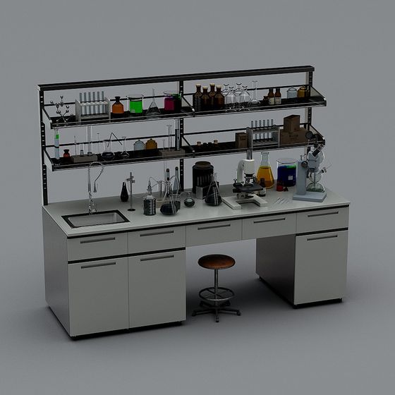 Realistic Laboratory Countertop 3D Model