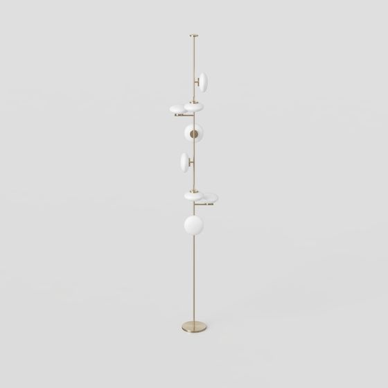 Elegant Low-Poly 3D Model Floor Lamp