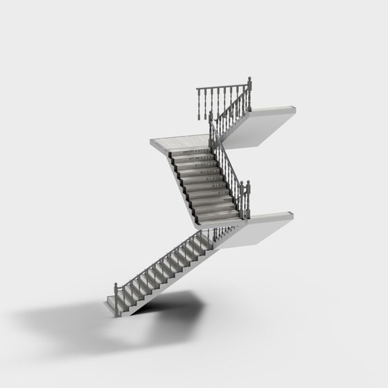 Unique Low-Poly Staircase 3D model for Modern Design