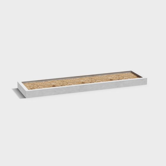 Elegant Rectangular Planter 3D model for Contemporary Design