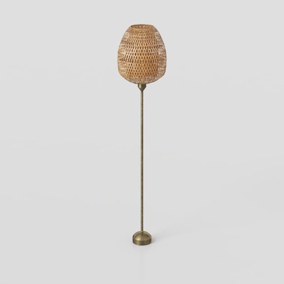 Vintage-Inspired 3D Floor Lamp Model
