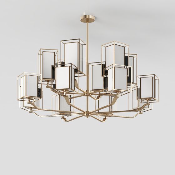 Stylish Geometric Chandelier 3D model
