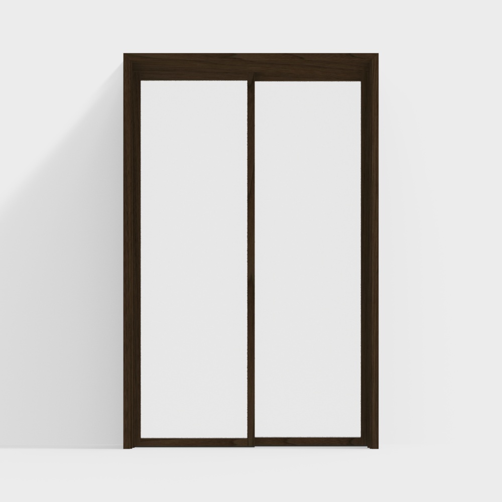 Wooden Sliding Door 3D model for Modern Spaces