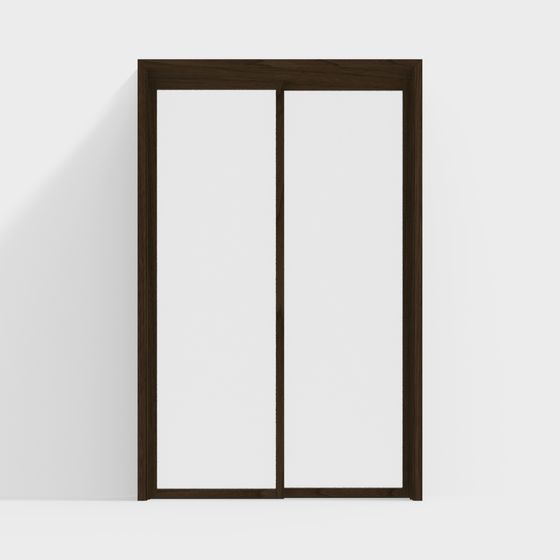 Stylish Wooden Sliding Door 3D model