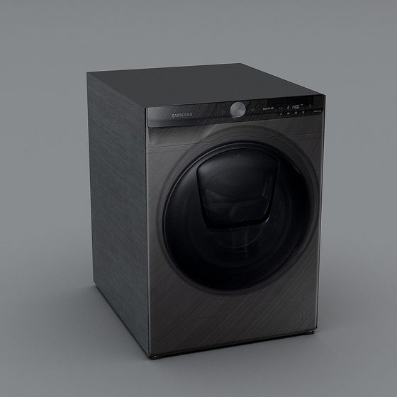 Stylish Low-Polygon Washing Machine 3D model